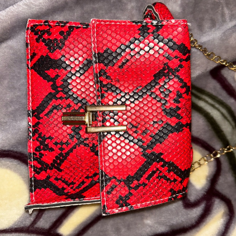 Graphic Snake Skin Women's Bag with Handmade Earrings!